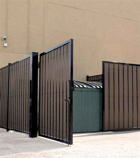 trash enclosure doors with metal panels fabrication details|garbage enclosure manufacturers.